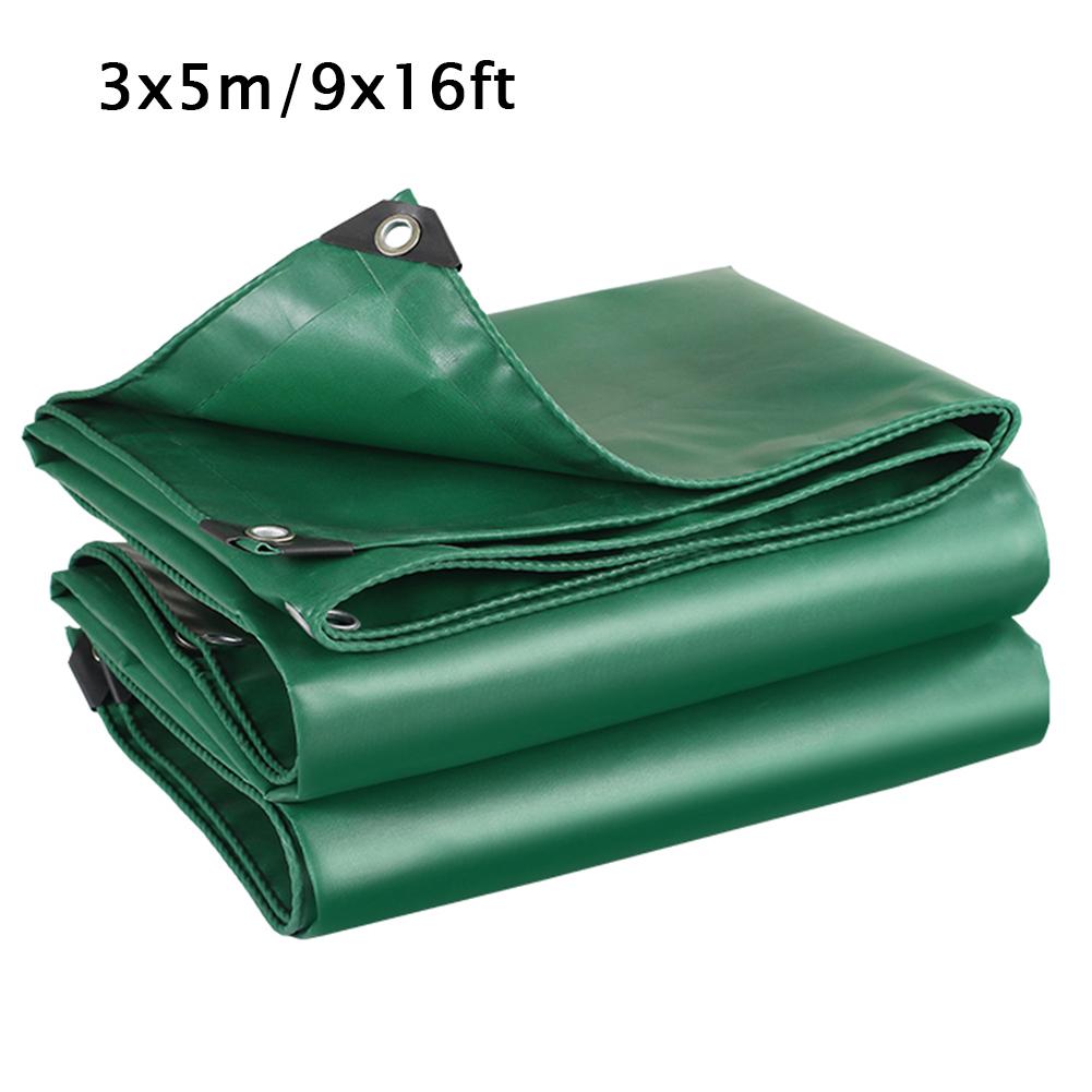 3x5m Thick Tarpaulin Covered Canvas Waterproof Rainproof Sun Tarpaulin Green PE Waterproof Canvas For Garden: Default Title