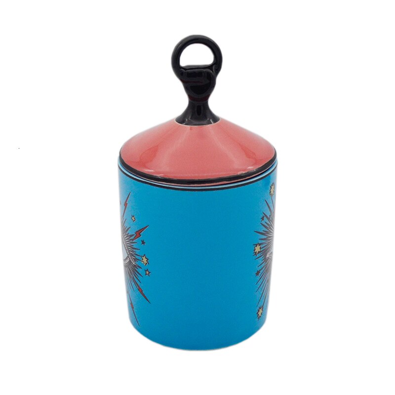 Make-up pot grote ogen pot met deksel keramische tank decoratieve blikken kaarsenhouder opbergblikken thuis decoratieve make-up beker doos