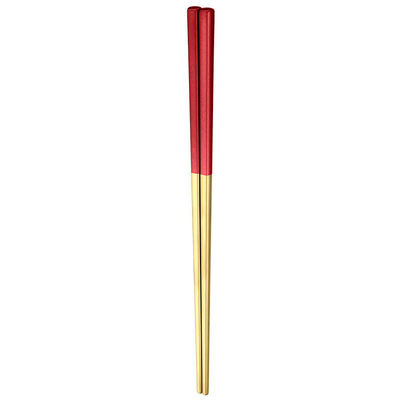 Luxury Metal Baguette Sticks Sushi Tableware Chinese Korean Chopsticks Home 304stainless Steel Chopsticks Japan Dinnerware: Red gold