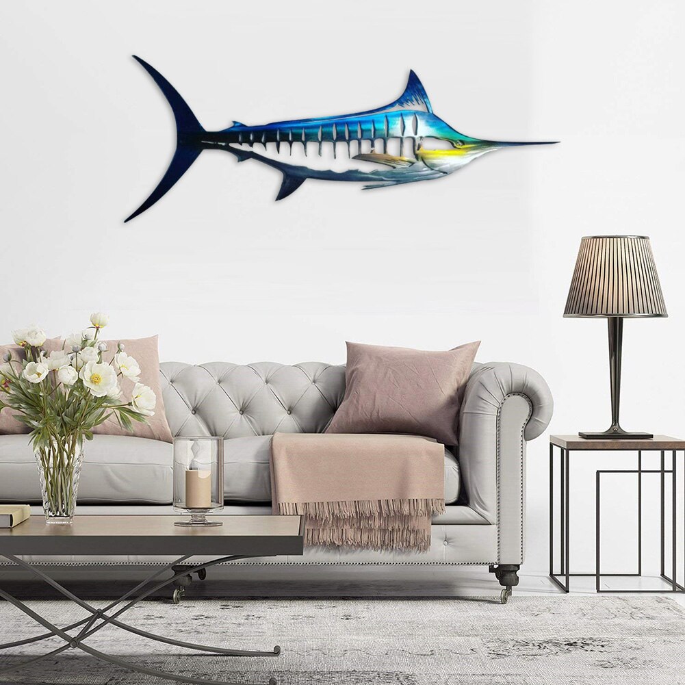 Ocean Park Shark Sculpture Hanging Hollow Pendant Wall-mounted Living Room Bathroom Bedroom Home Decor Decoration