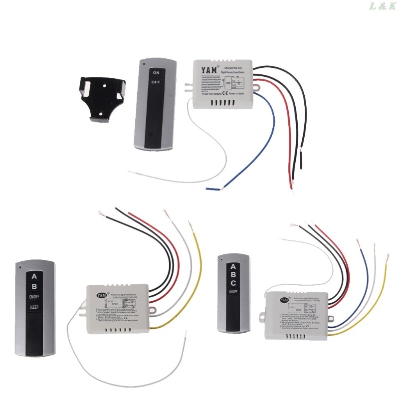 Wireless 2 Channel ON/OFF Lamp Remote Control Switch Receiver Transmitter