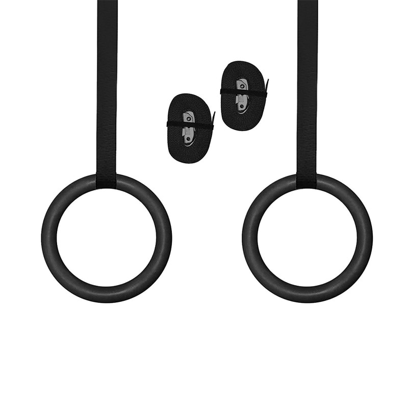 Anillos gimnásticos de ABS de 28mm, anillos de gimnasio de Fitness para entrenamiento de fuerza corporal, Crossfit, entrenamiento ajustable, negro