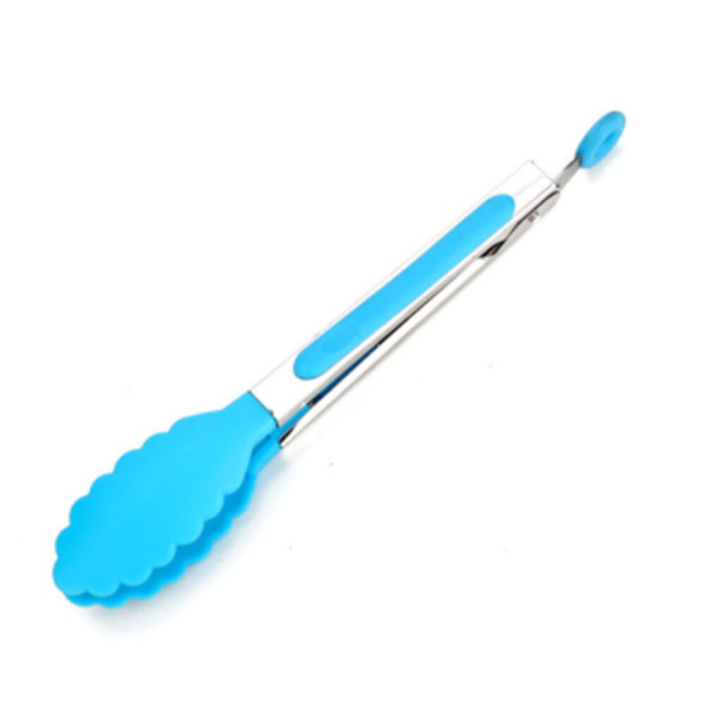 Pegador de comida de silicone, pinça de pegar comida, utensílio de cozinha, acessórios de braçadeira, ferramenta de cozinha para servir comida, salada: Blue