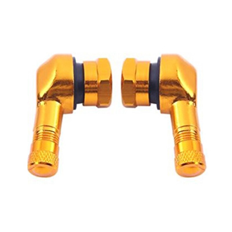 1 par universal motorcykel hjul däck ventiler stam cap luft däck lock 90 grad 17mm cnc aluminium rörlösa ventil stammar 9 färger: Gul