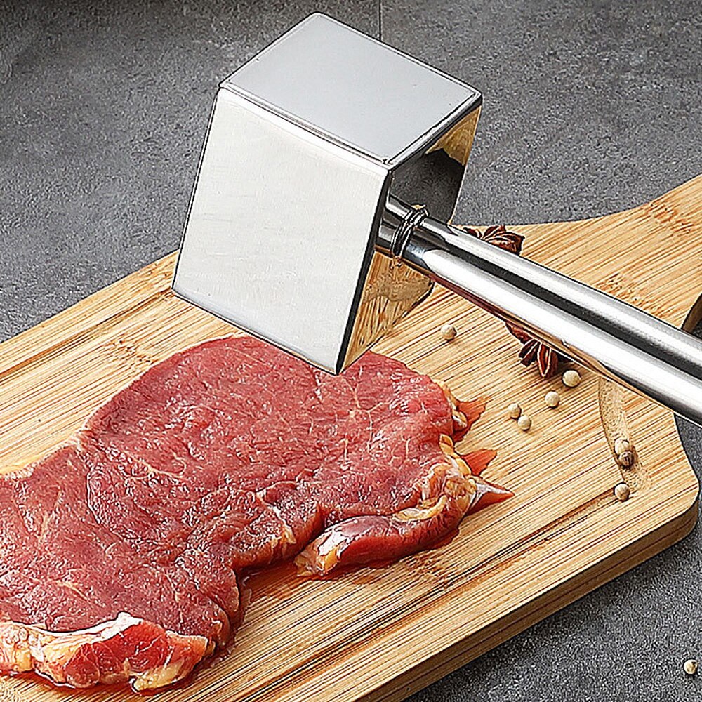 Meat Tenderizer, Stainless Steel Meat Tenderizer, Heavy Meat Mallet, Double-sided Meat Scale Pot Safe Kitchen Tool