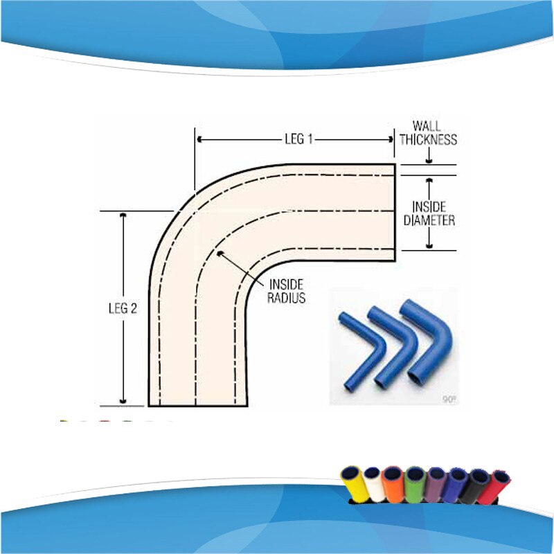 ID:8mm 90 Degree Silicone Hose Wall Pipe Coupler Turbo
