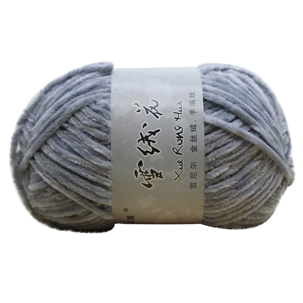 Gold Velvet Chenille Medium Thick Wool Thread Diy Crochet Sweater Scarf Line Hand Knitting Scarf Bib Hat Gloves Yarn crochet: J