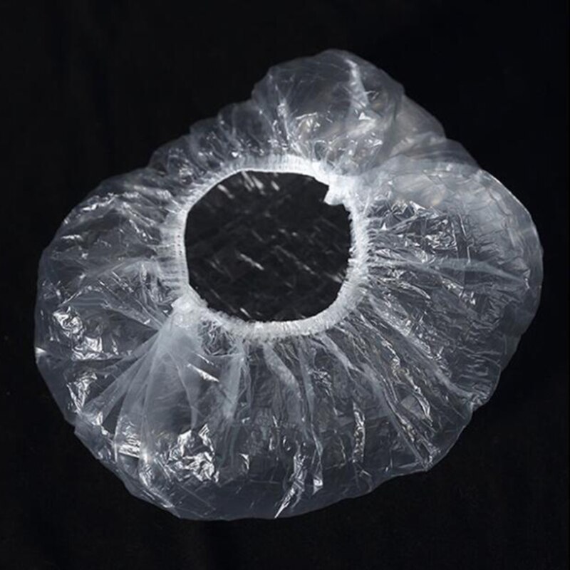 100Pcs/Set Disposable Shower Caps Hair Processing Clear Plastic Caps For Spa Home Use Hotel And Hair Salon