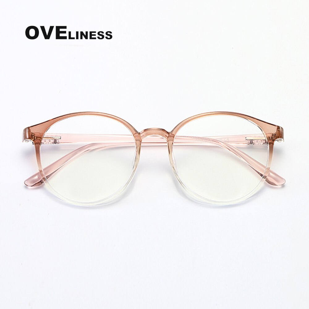 Round anti blue light glasses man women transparent gaming computer eyeglasses frame bluelight blocking glasses Eyewear: tea