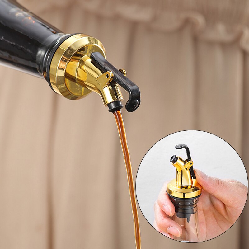 Olive Oil Bottle Sprayer Wine Drip Pourers Liquor Dispenser Leak-proof Nozzle Kitchen Tools Lock Wine Spout Stopper Bar Tool