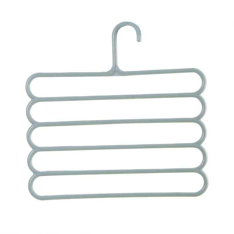 Pants Hanger Space Saving Multi Layer Storage Closet Rack Hanger Belt Scarf Trousers Tie Hangers Holders Non-slip Magic Hanger: A-Blue