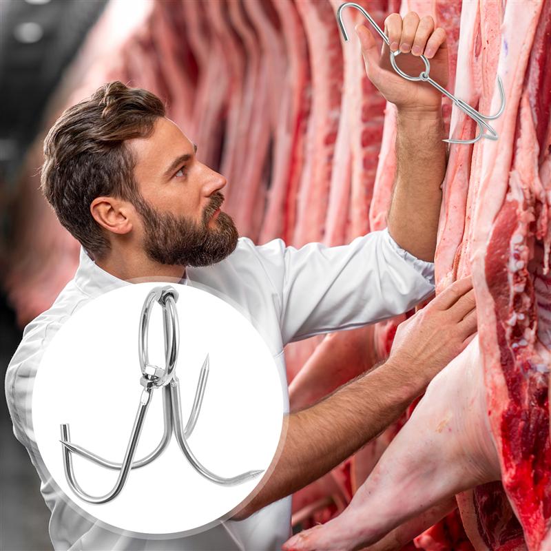 1 Pc Meat Hooks Stainless Steel BBQ Grill Hanger Pork Hook Kitchen Gadget