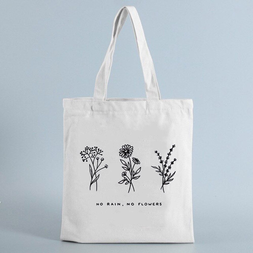 Mulheres Saco de Compras com Rose Flores Imprimir Lona Eco Sacola de Compras Reutilizável Sacos de Livro Estudante Saco de Pano Feminino Bolsa de Ombro: B0004-TBWH-M