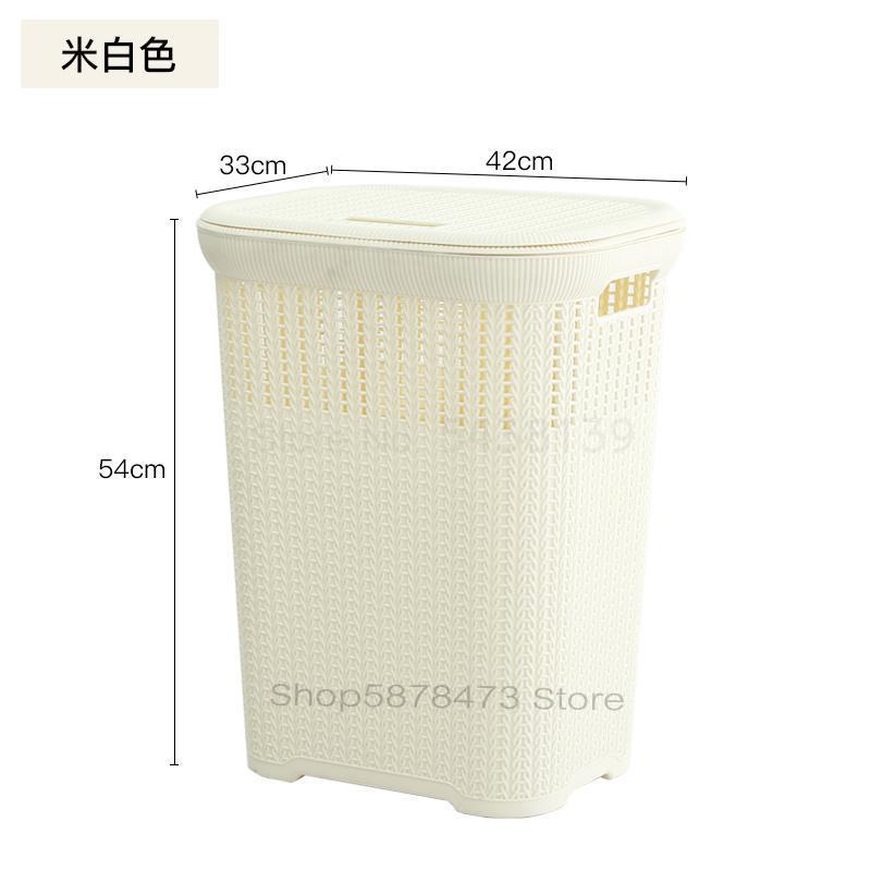 Ekstra stor hindre plast vasketøjskurv vasketøj spand snavset tøj pincet rattan husholdning badeværelse beskidt tøj: 54 x 33 x 42cm 3