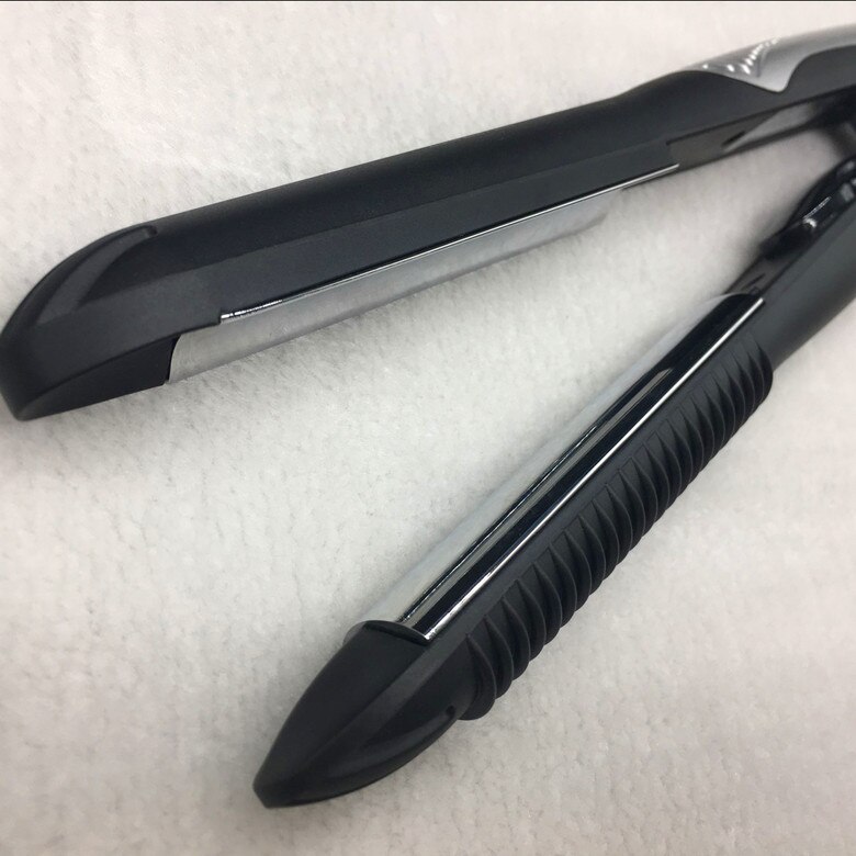 Alisador de pelo en U , plancha de pelo negra, chapado en plata, 2 en 1, enchufe AU/EU/US/UK