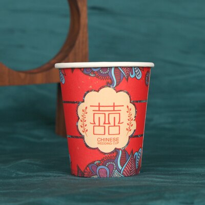 100 Stks/pak Bruiloft Gouden Folie Papier Cups Wegwerp Cups Bruiloft Benodigdheden Bruiloft Decoratie: A