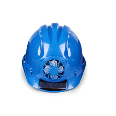 Arbeidssikkerhetshjelm konstruksjon utendørs arbeidsplass solenergi fan abs hard hatt hode beskyttelse hjelm lokk drevet av solrute: Blå