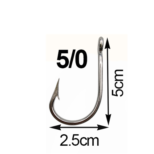 JSM 5 uds 7691 anzuelos de pesca de juego grande de acero inoxidable 4X anzuelos de cebo vivo de atún tiburón tamaño de anzuelo grande 5/0-13/0: Azul cielo