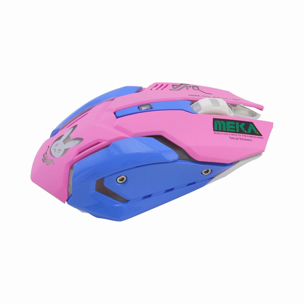 Chuyi trådløs gaming mus pink sød optisk computer 2400 dpi farverig baggrundsbelyst lydløs mus til pc bærbar computer