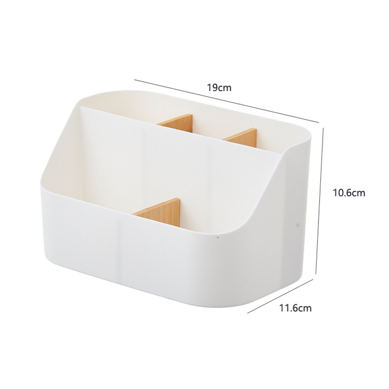 Desktop Storage Box Multi-functional Makeup Brush Remote Control Holder Plastic Storage Dividing Box Office Supplies Organizer: black