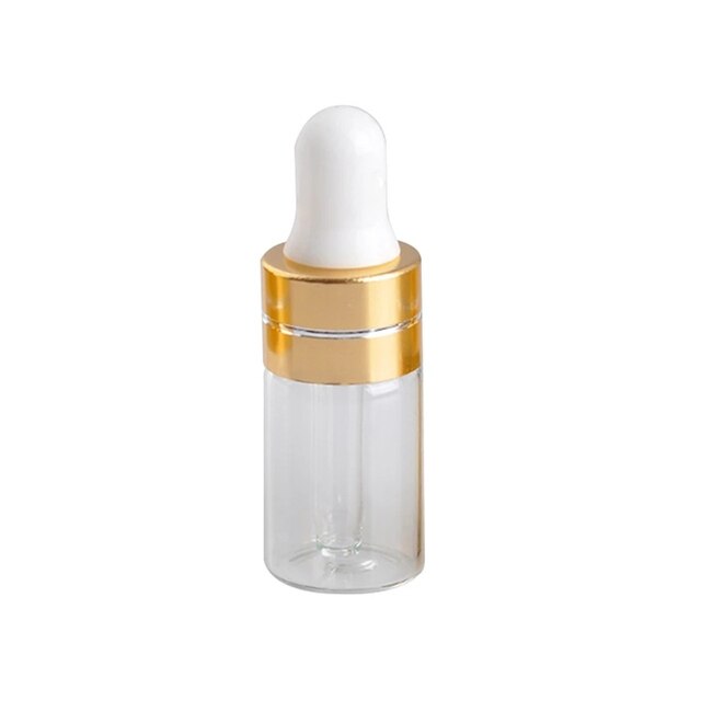 Tyhjä tippapullo meripihkan eteerinen öljy lasi aromaterapia neste ruskea 3ml 5ml hierontapipettipullot uudelleen täytettävät: Läpinäkyvä -5ml