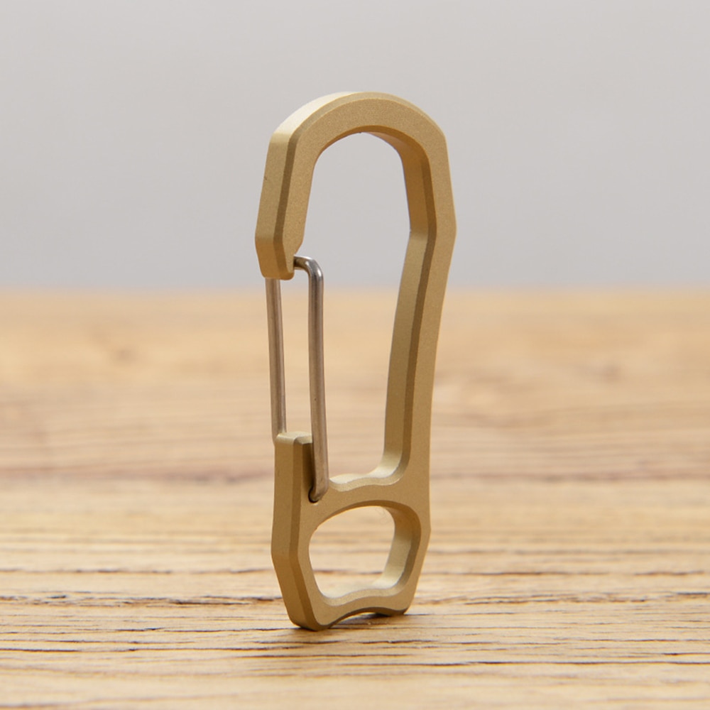 Solid Brass Carabiner Key Chain Ring Buckle Clip Snap Hook Handbag Clasp Multi Carry For Keychain Whistle Compass Camping Tool