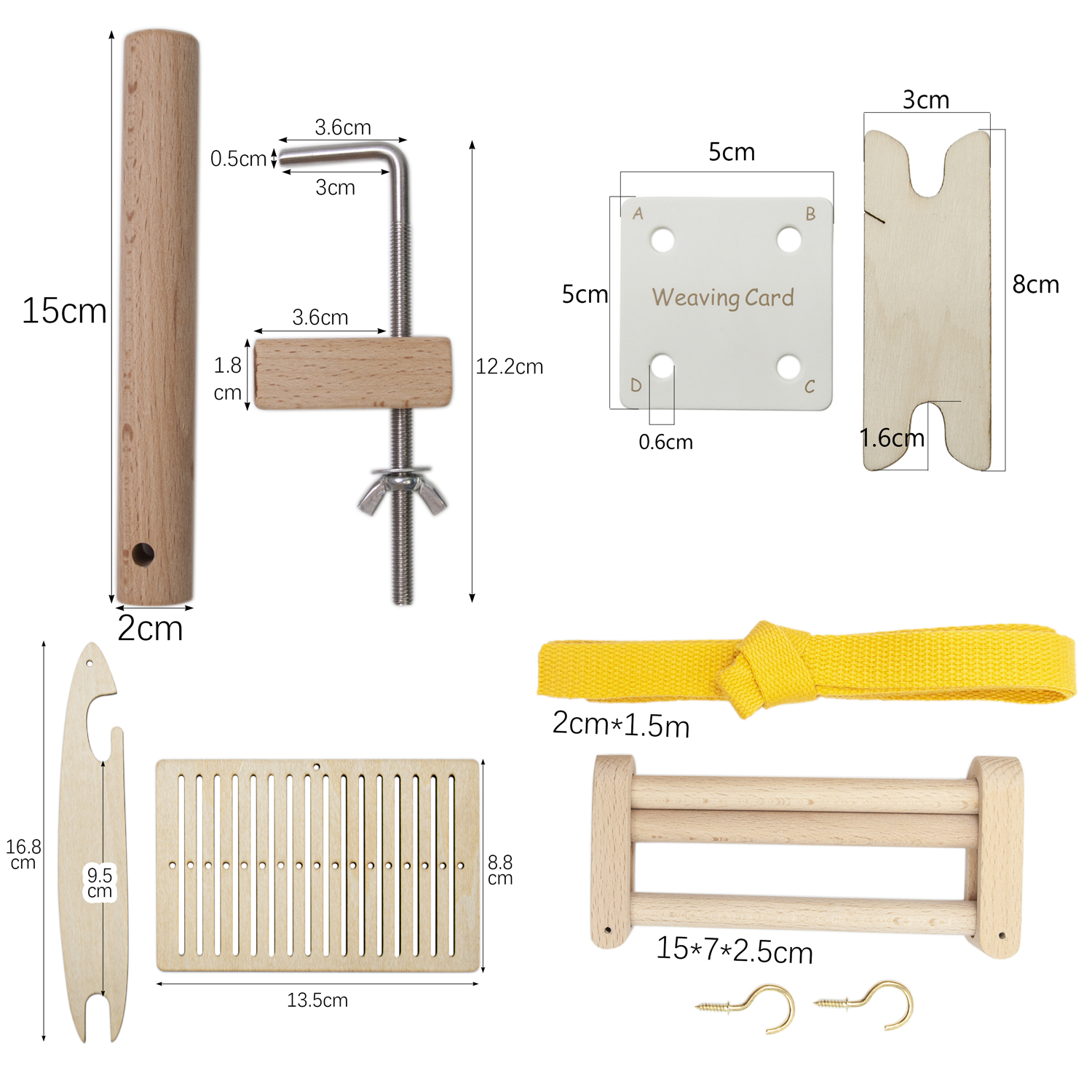 1 zestaw krosna tkackiego uchwyt robić taśmój tkane maszynowo materiały tkackie DIY narzędzia rzemieślnicze, zestaw kołków robić wypaczania klonu narzędzia robić szycia