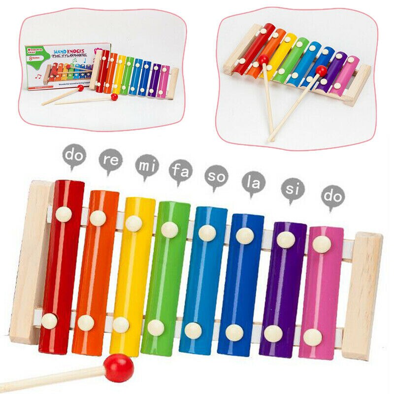 Pudcoco Neue Bunte freundlicher Musical Instrumente Nettes Art Baby Xylophon Pädagogisches Entwicklungs Holz Spielzeug: Ursprünglich Titel