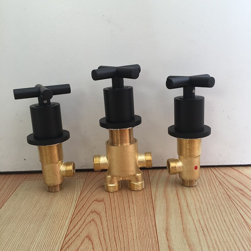 MTTUZK Solid Brass Mixing Valve Tap For Bathtub Faucet and Cold Mixer Matte Black Bathroom Faucet Accessories