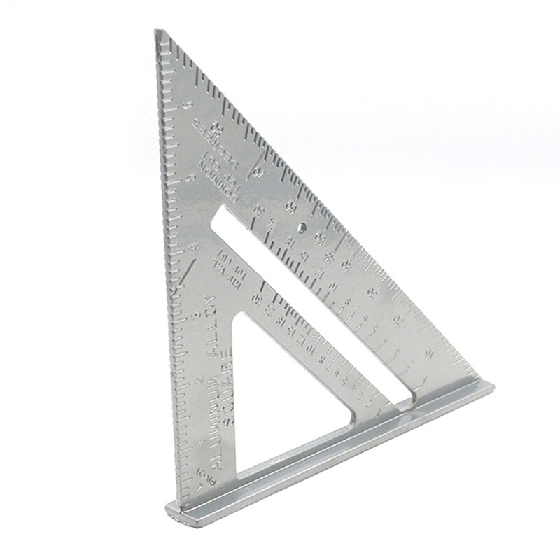 7 inch Tri- Square Ruler Aluminum Alloy Speed Protractor Miter for Carpenter Line Scriber Saw Guide Woodworking Measuring Tools
