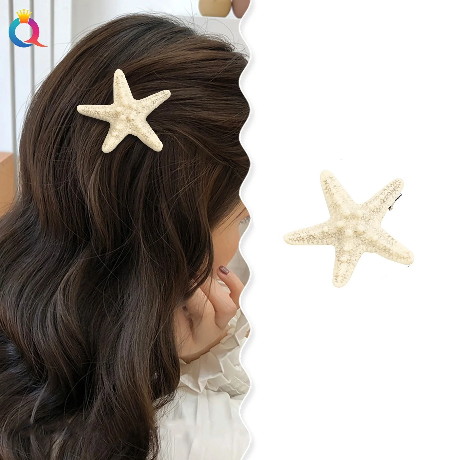 Blue Starfish Hairpin Summer Beach Vacation Hair Clip Sweet Bangs Clip Girls Women Hair Accessories