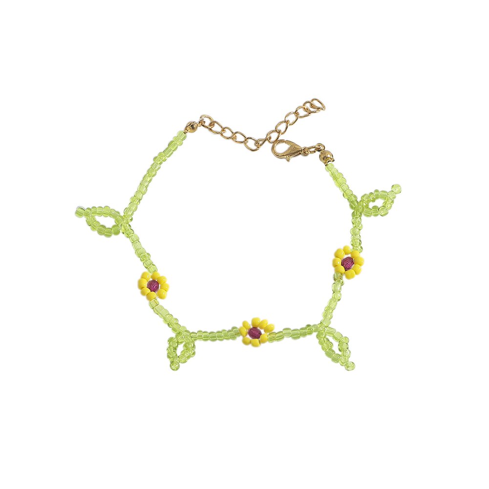 Dvacaman Korean Trendy Colorful Little Daisy Flower Beaded Necklace for Women Boho Acrylic Bead Clavicle Necklace Choker Jewelry: bracelet2