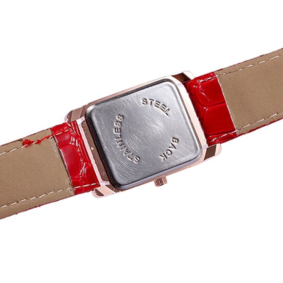 Unisex simple ur mænd kvinder imiteret læder bånd firkantet skive quartz analog casual armbåndsure часы мужские reloj