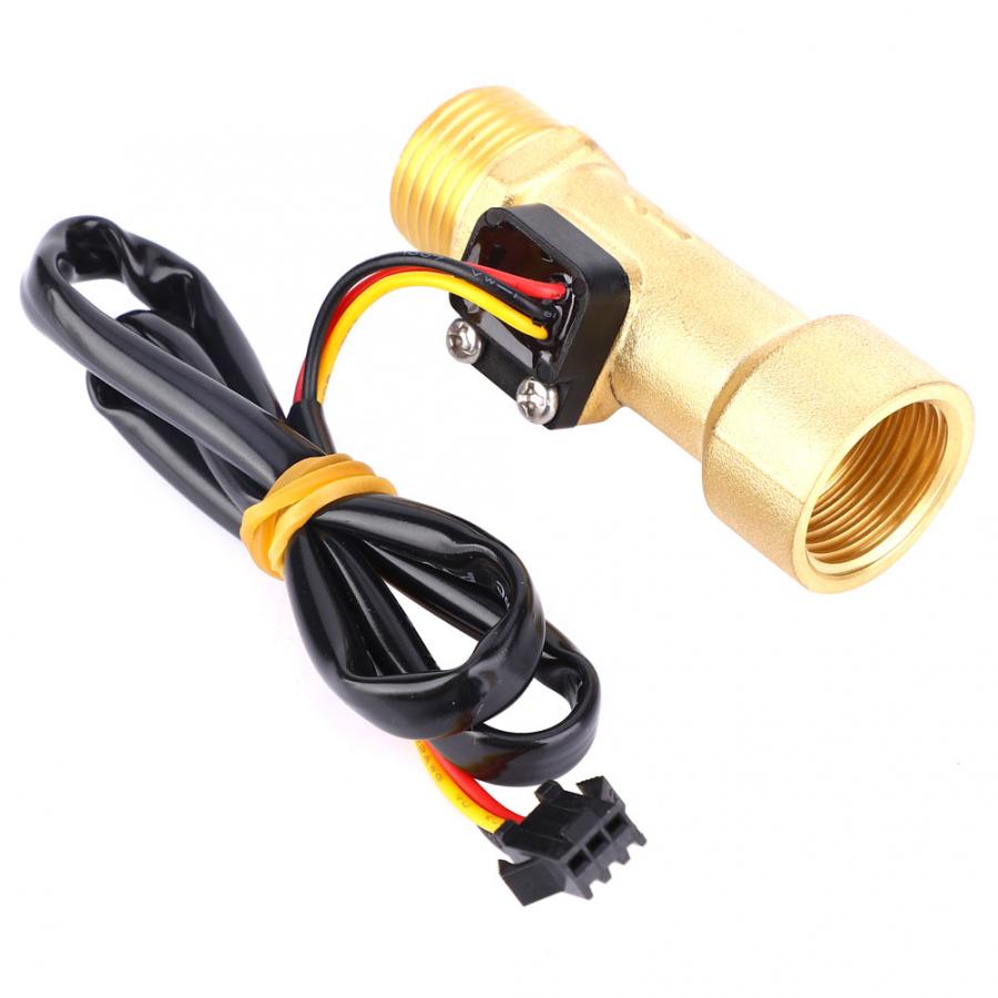 G1/2in Hall Effect Flow Rate Meter Male-Female Thread 1~30L/min Flow Sensor Gauge Water Flow Hall Sensor