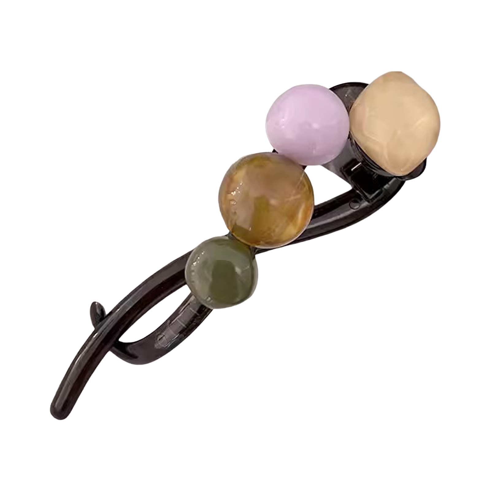 Pasadores de verano para mujer, horquilla con forma de bola colorida Vintage, accesorios para el cabello de viaje para compras diarias, pinza para el cabello de tiburón grande, 1 ud.: Gris
