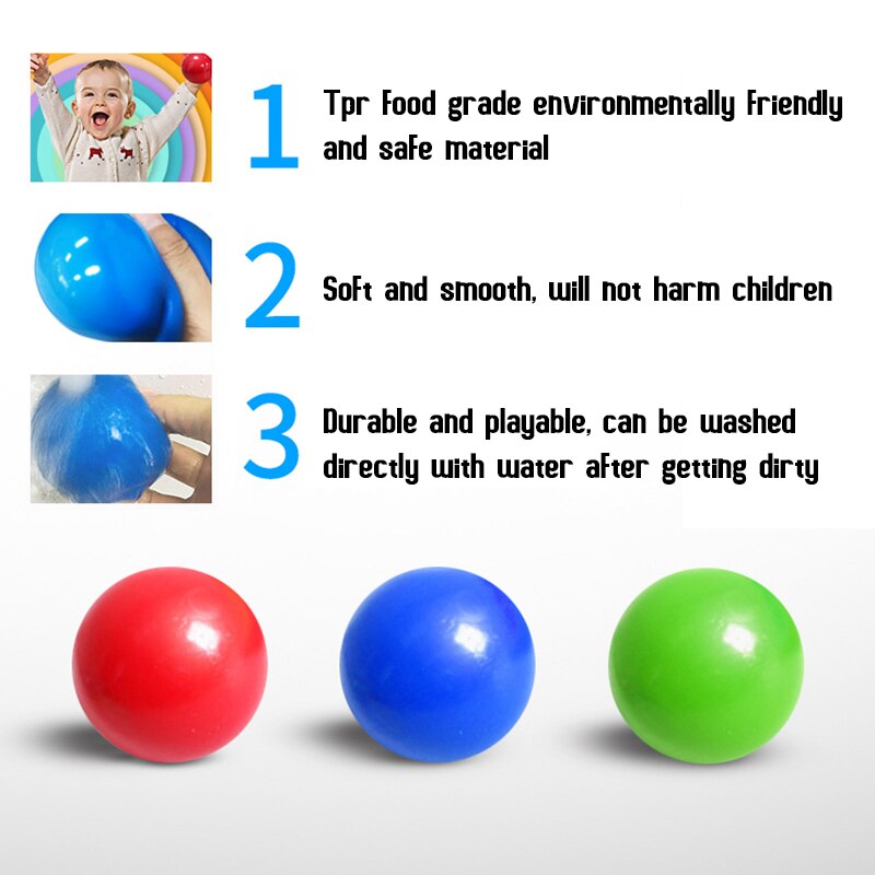 Fluorescent Sticky Ball Pressure Ball Decompression Ball Toy Family Entertainment Children Toy Christmas Globbles Games