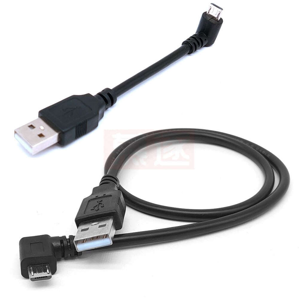 Up &amp; Down &amp; Left &amp; Right Angled 90 Degree USB Micro USB Male to USB male Data Charge connector Cable 10CM-200CM for Tablet 5ft