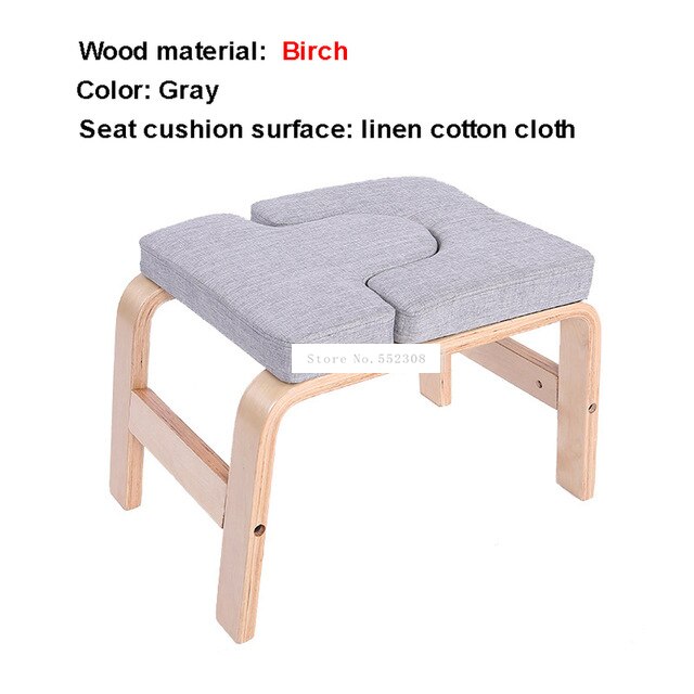 Banco de mano invertido de madera para Yoga, soporte auxiliar de entrenamiento, silla para el hogar, Mini banco de Fitness: Gris