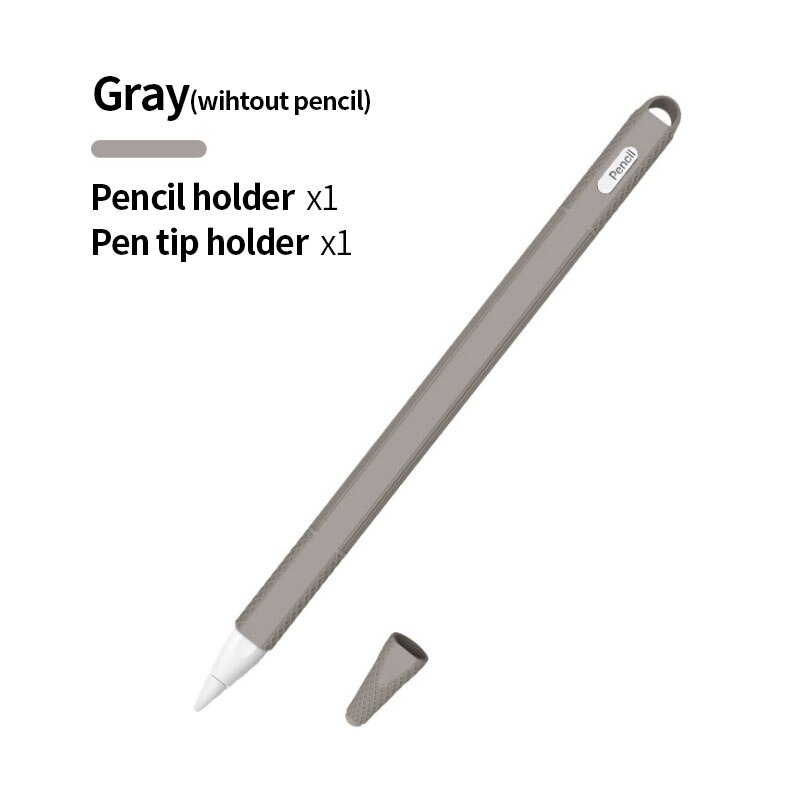 Soporte de silicona suave para Apple Pencil, 2. ª generación, piel de lápiz, iPad, Lápiz de pantalla táctil, accesorios para iPad: Gray