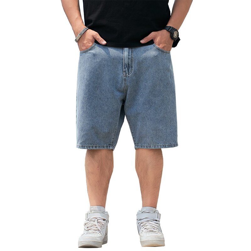 männer Große Größe kurze Hose Knie-länge Sommer Reithose Denim Neue bermuda Klassische strecken Kurze Jean Männlichen 40 42 44 46 48