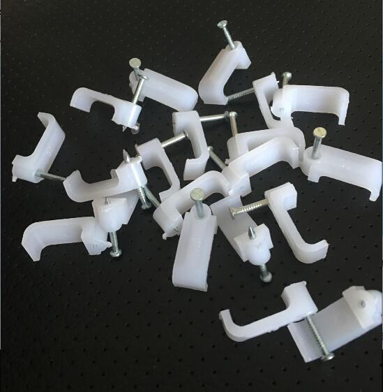 100pcs 7mm square steel nail Cable Wire Wall Hanging Screw Clips Cable Clips