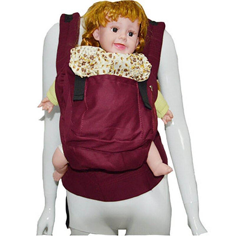 Angel rabbit multifunktions babyrem i bomull babysele känguru ergonomisk rem och bekväm babysele: Mörkröd