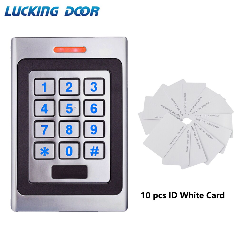 RFID Keypad Access Control System Kit Door Lock 125KHz EM Card IP67 Waterproof Metal Case Security Entry Door Reader Standalone: AC and 10 card