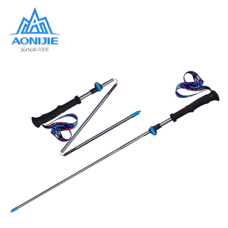 Aonijie 2Pcs Carbon Wandelstokken Ultralight Trekking Polen Vouwen Quick Lock Wandelen Canes Voor Outdoor Trailing Running