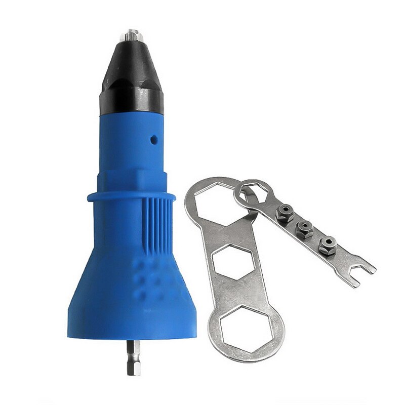 Electric Rivet Nut Riveting Tool For Cordless Drill Riveter Cordless Riveting Drill Adaptor Nut Manual Riveter Rivnut Tool: Blue