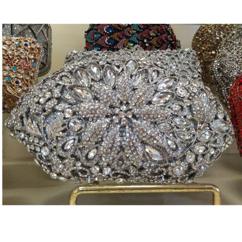 Party Pearl Beads Clutch Bags Handmade Wedding Bags Crystal Clutch Evening Purse Bag Women Crystal Diamond Wedding Evening Bags: Default Title