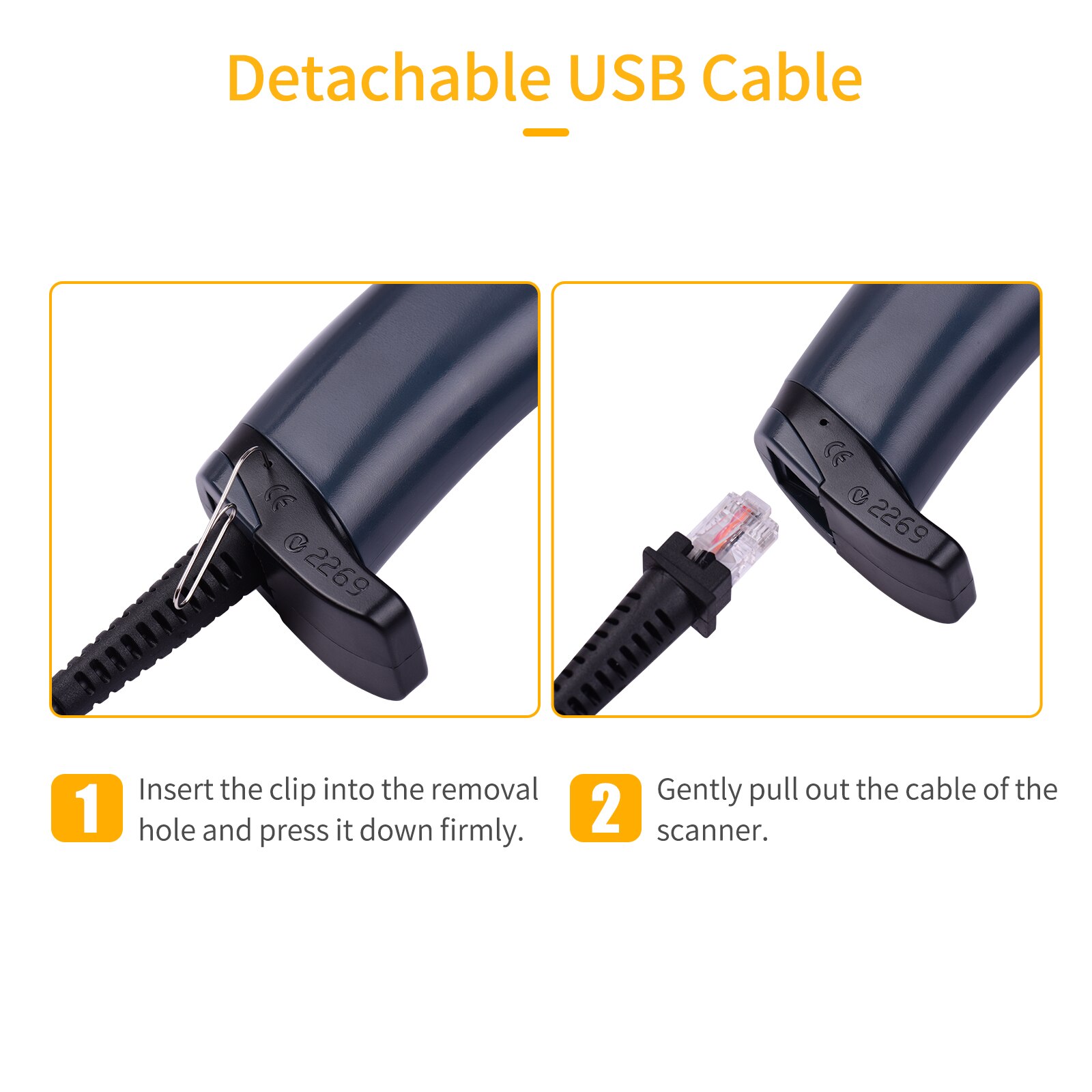 Aibecy Handheld 1D Barcode Scanner USB Wired Bar Code Reader Manual Trigger/Auto Continuous Scanning Support Paper Code