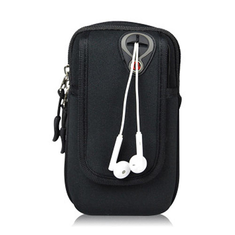 Universelle armbandtasche mit reißverschluss, sport-laufarmband-hülle für smartphones (iphone, android, samsung) bis 6 zoll: Schwarz