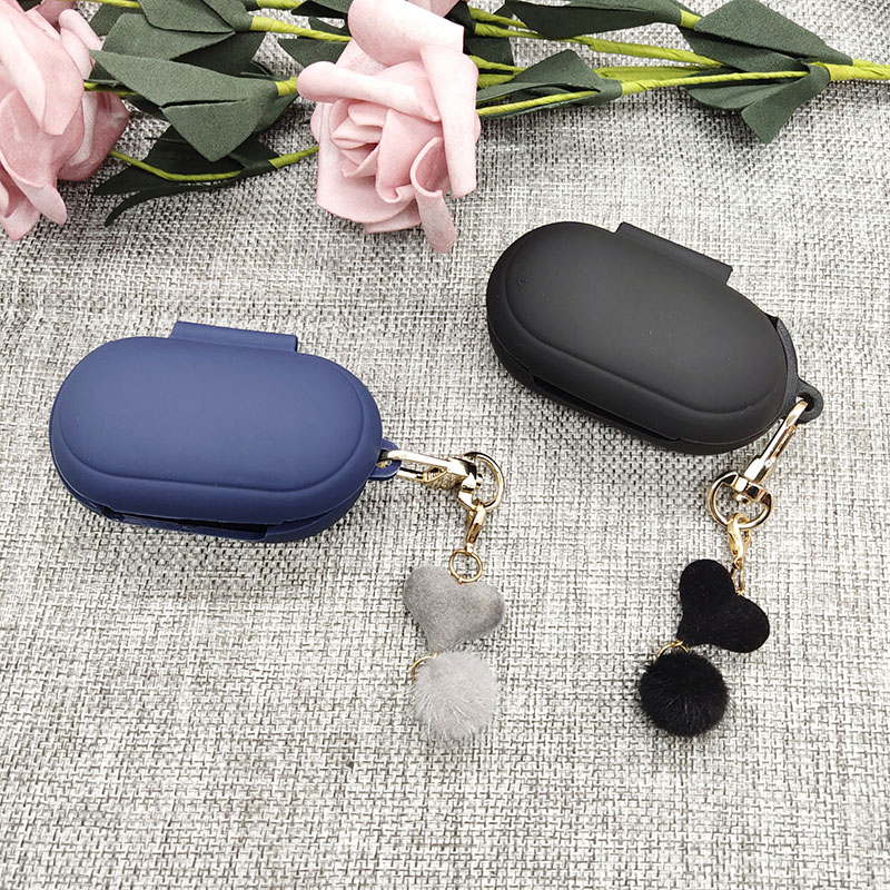 Schattig zacht hoesje voor samsung galaxy buds / buds+ plus hoesje oordopjes beschermhoes accessoires liefdeshaarbal sleutelhanger decoratie