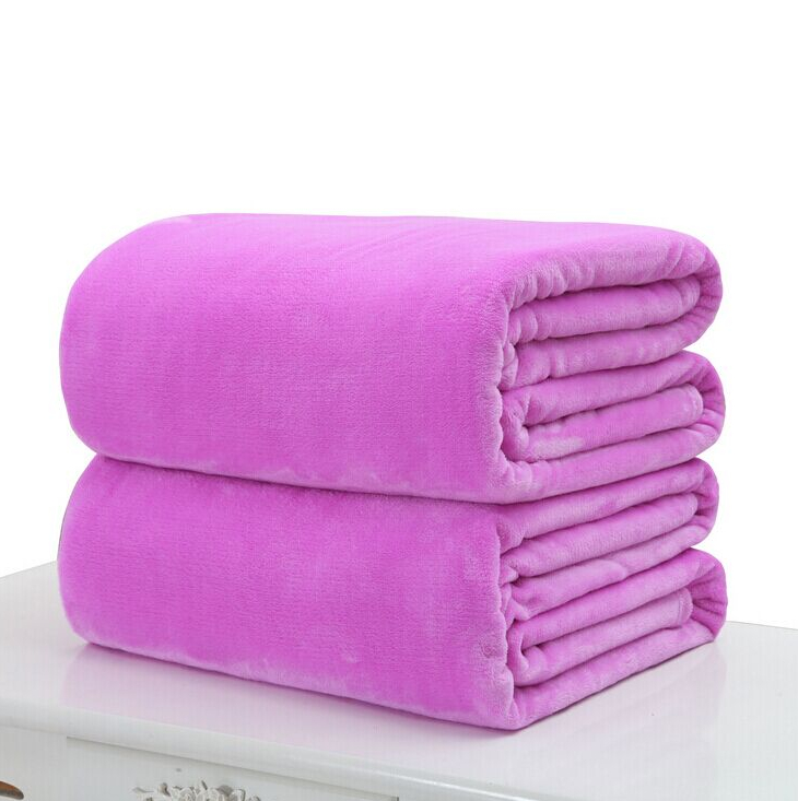 Weiche Warme Korallen Vlies Decke Winter Blatt Bettdecke Sofa Werfen Licht Dünne Mechanische Waschen Flanell Decken: LILA